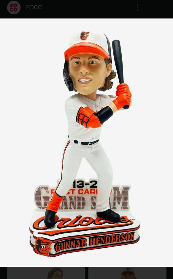 Gunnar Henderson Limited Edition First Career Grand Slam Bobble Head - Only 144 Made #/144
