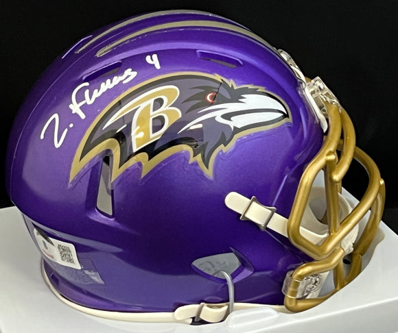 Zay Flowers Autographed Ravens Flash Mini Helmet
