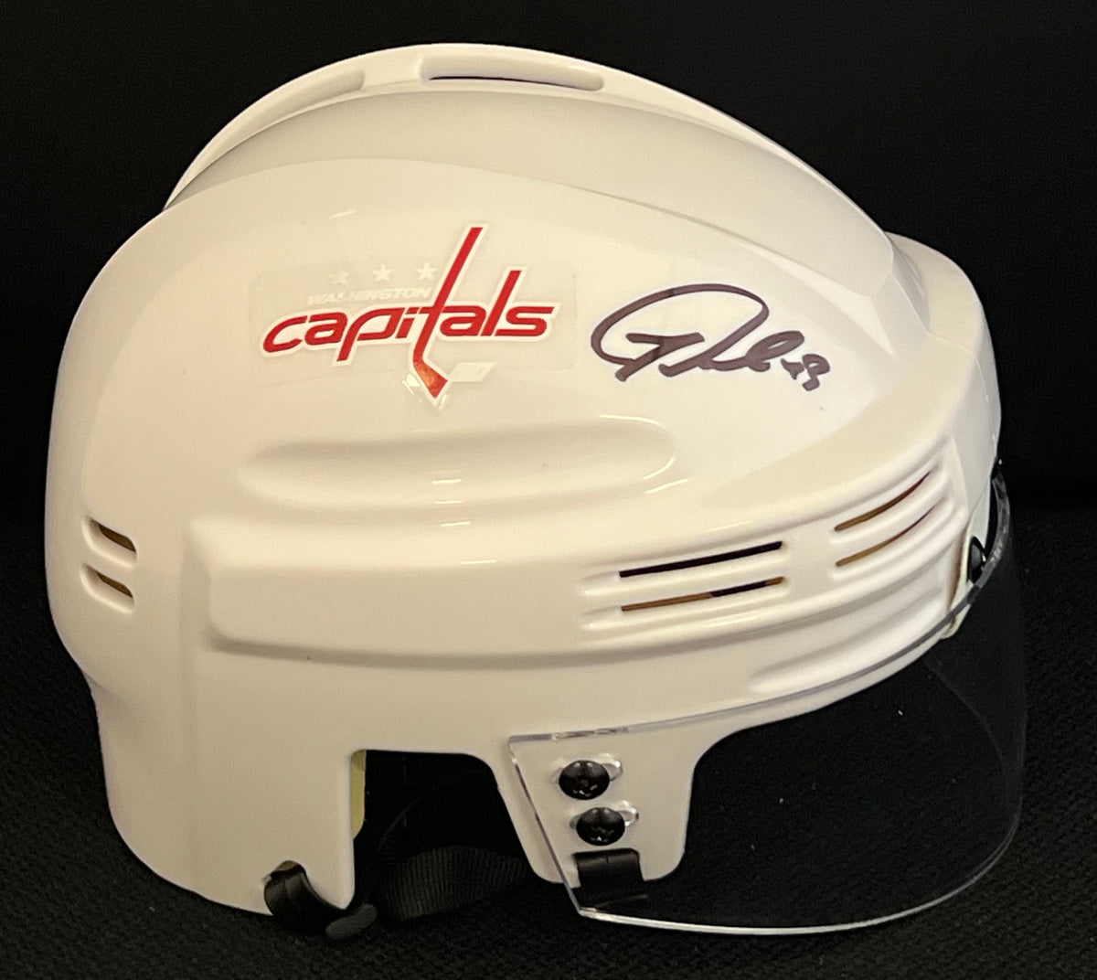 capitals motorcycle helmet Tom Wilson Autographed Washington Capitals Mini Helmet – Great Moments Sports Cards