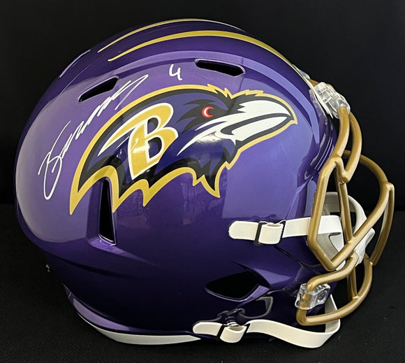 Zay Flowers Autographed Full Size Ravens Flash Helmet