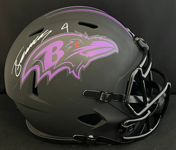 Zay Flowers Autographed Full Size Ravens Eclipse Helmet