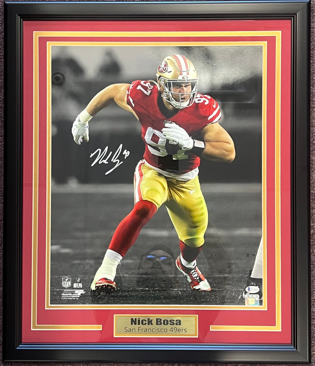 Nick Bosa Autographed & Framed 16x20 Photo – Great Moments Sports Cards