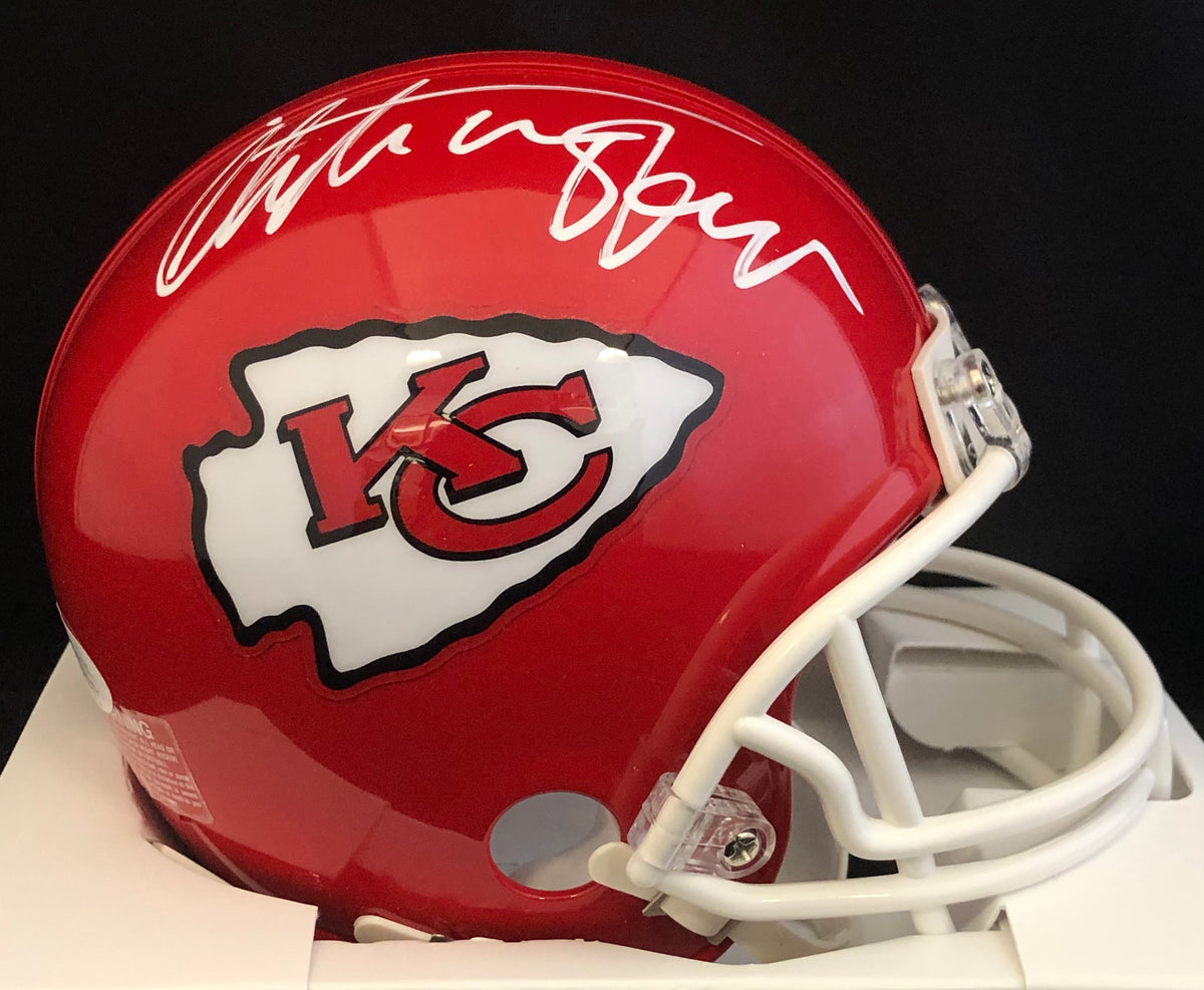 Autographed/signed Christian Okoye Kansas City Red Football 