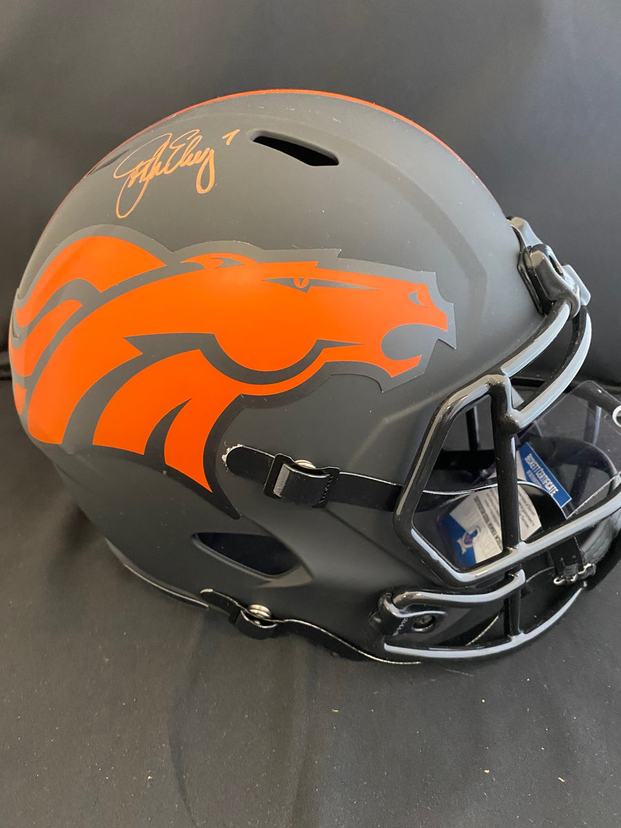 John Elway Autograph Broncos Eclipse Full Size Helmet – Great Moments  Sports Cards