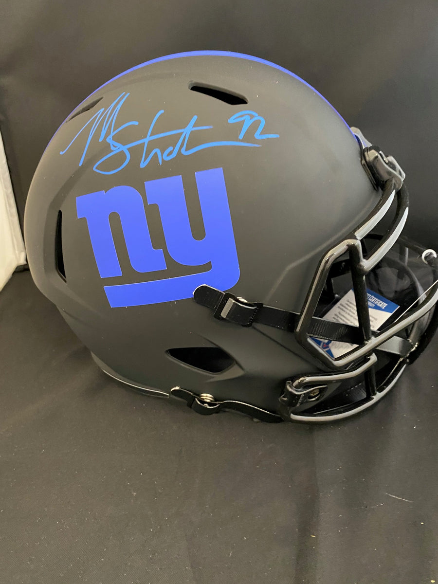 Michael Strahan Autograph Giants Eclipse Full Size Helmet – Great Moments  Sports Cards