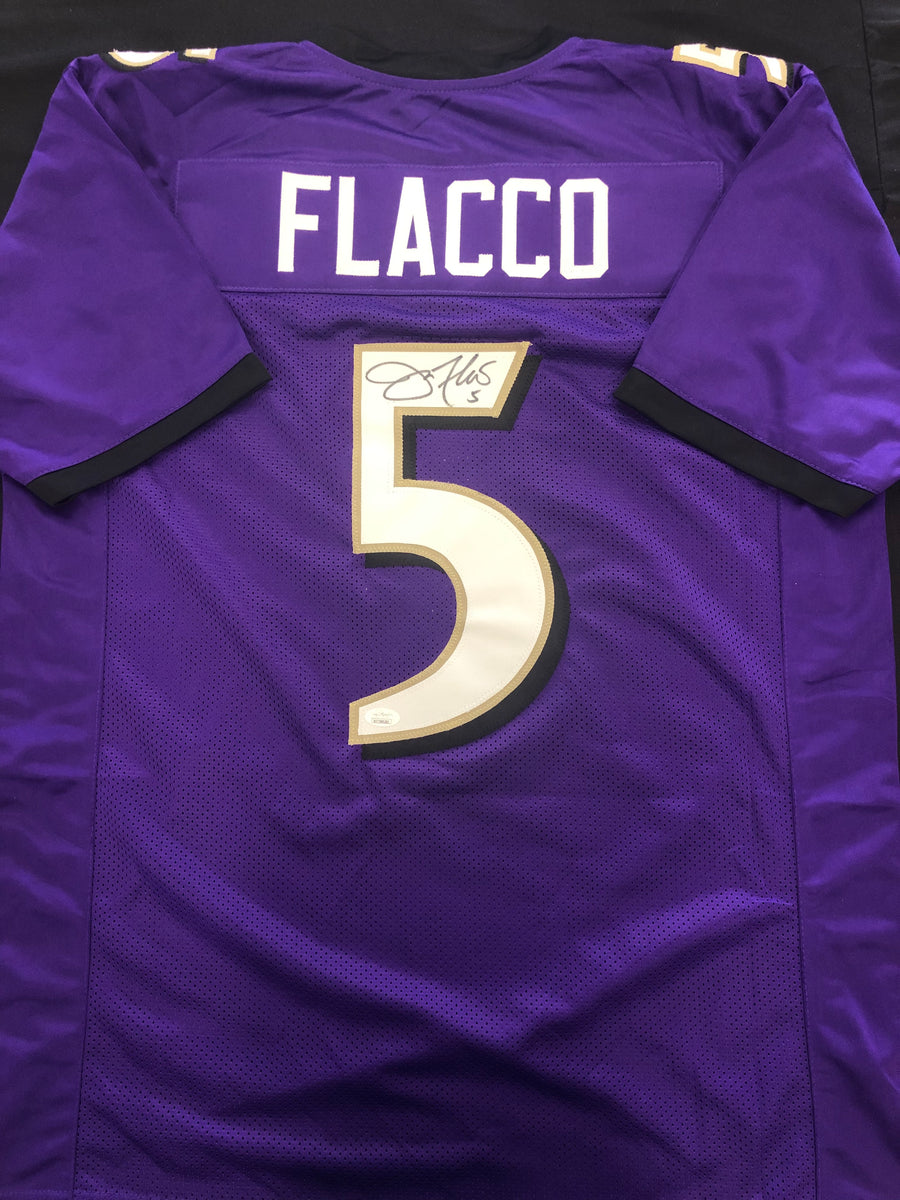 Joe Flacco Autographed Purple Jersey – Great Moments Sports Cards