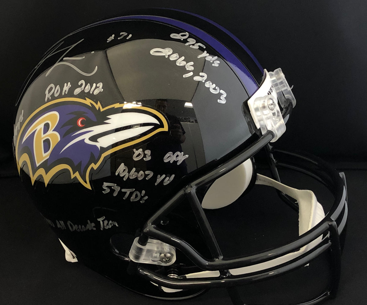 Jamal Lewis Autographed Full Size Ravens Stat Helmet – Great Moments Sports  Cards