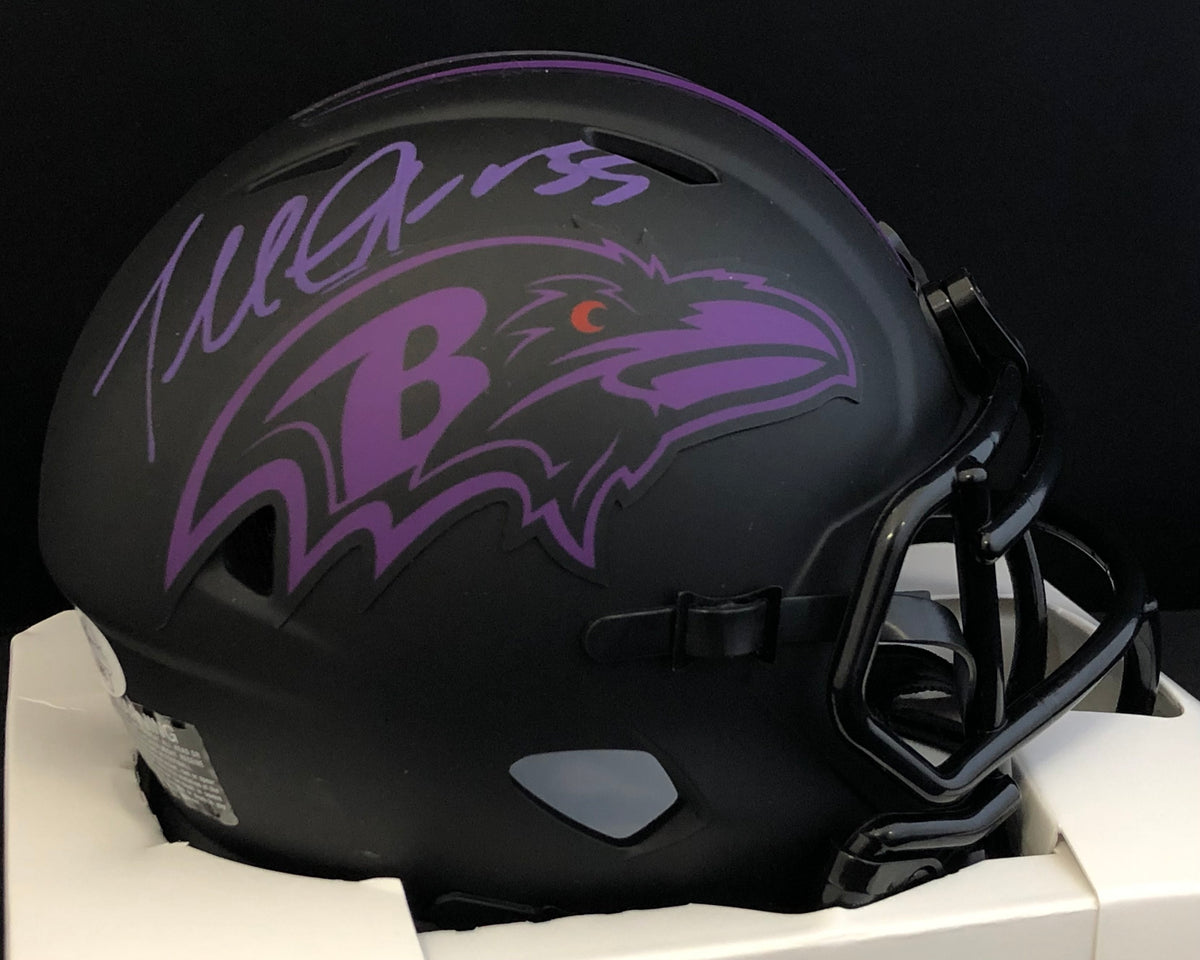 Terrell Suggs Signed Baltimore Ravens Eclipse Speed Full-Size Replica  Football Helmet (JSA)