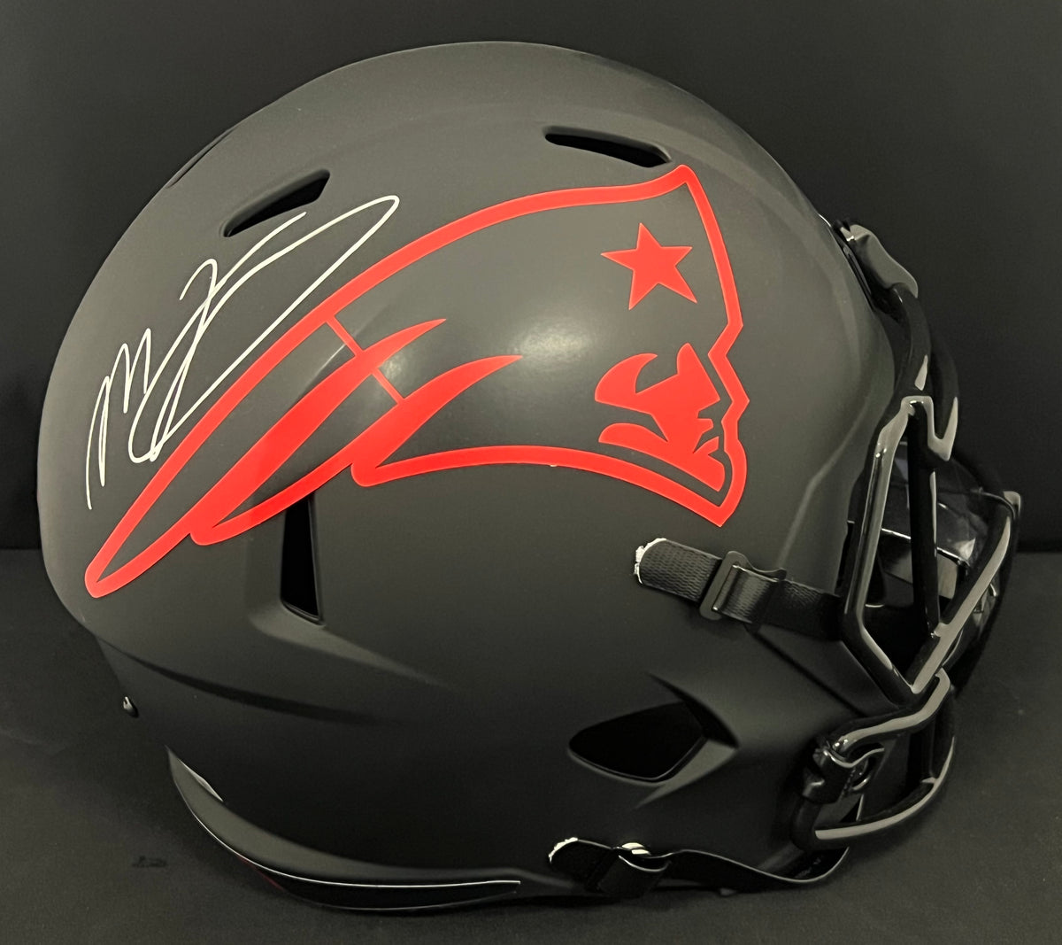 Mac Jones Autographed Full Size Patriots Eclipse Helmet – Great Moments  Sports Cards