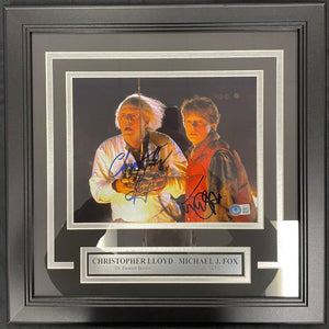 Michael J. Fox and Christopher Llyod Back to the Future Autographed and Framed 8x10 Photo