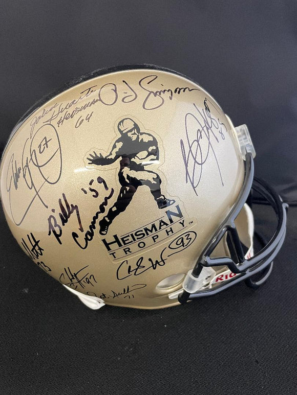 Full Size Heisman Trophy Helmet Autographed by 16 - Incudes Bo Jackson , Eddie George , O.J. Simpson , Charles Woodson , Herschel Walker , Vinny Testaverde , Doug Flutie and More