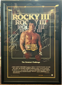Sylvester Stallone, Hulk Hogan, & Burt Young Autographed & Framed Rocky III Movie Poster (Pick Up Only)