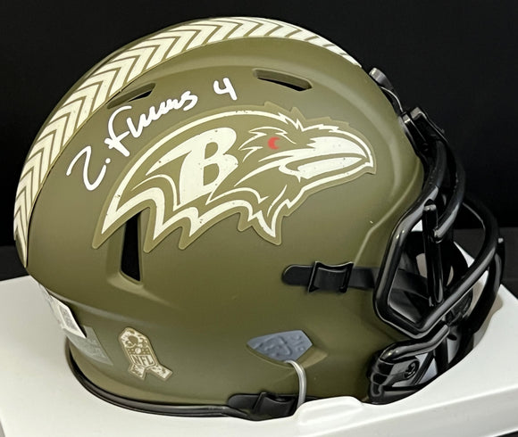 Zay Flowers Autographed Ravens Salute to Service Mini Helmet