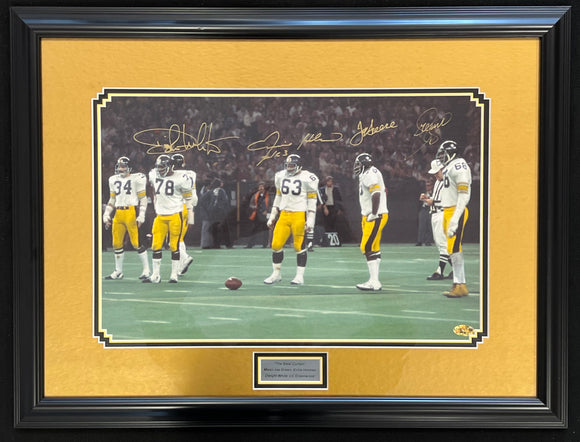 Steel Curtain Autographed and Framed 11x14 Photo - Joe Greene, Ernie Holmes, Dwight White, &  L.C. Greenwood