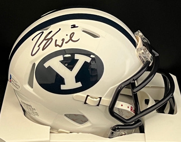 byu mini football helmet Zac Wilson Autographed BYU Mini Helmet – Great Moments Sports Cards
