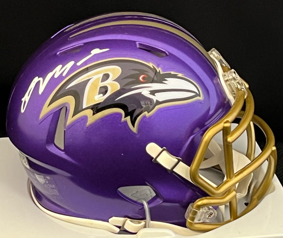 Rashod Bateman Autographed Ravens Flash Mini Helmet