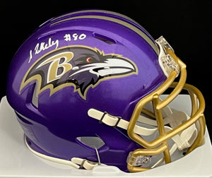 Isaiah Likely Autograph Ravens Flash Mini Helmet
