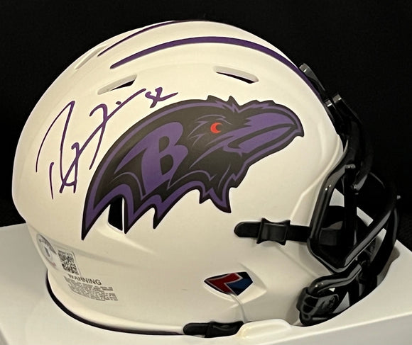 Ray Lewis Autograph Ravens Lunar Eclipse Mini Helmet