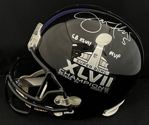 Joe Flacco Autographed SBXLVII Full Size Helmet with MVP Inscription