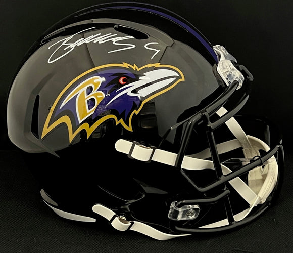 Zay Flowers Autographed Ravens Full Size Helmet