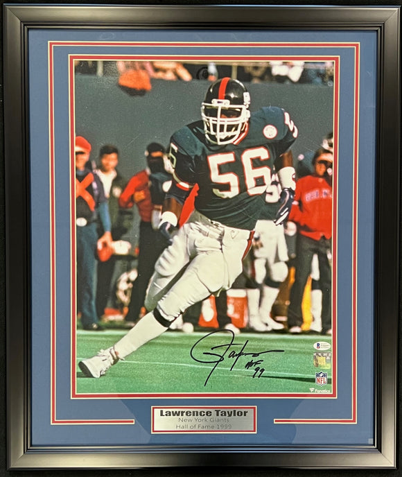 Lawrence Taylor  Autographed & Framed 16X20 Photo