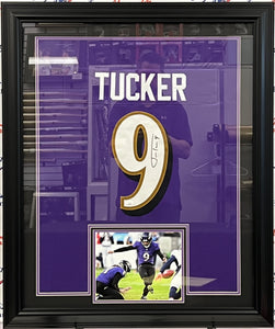 Justin Tucker Autographed & Framed Jersey