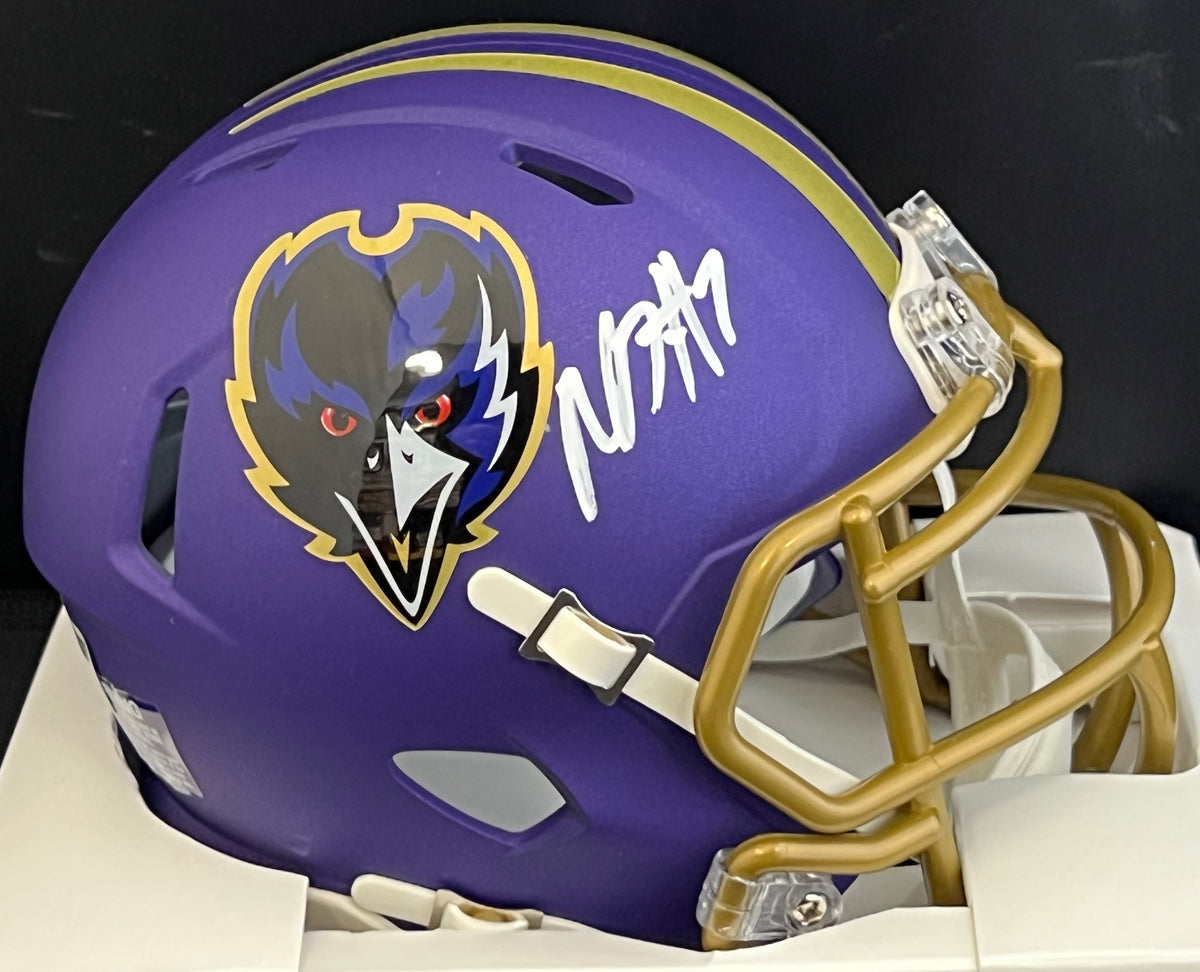 Rashod Bateman Autographed Ravens Alternate Mini Helmet – Great Moments ...