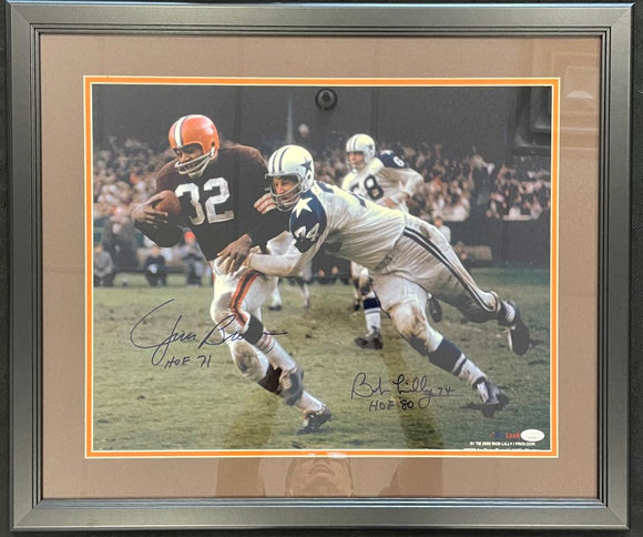 Jim Brown and Bob Lilly Autographed and Framed 16x20 Photo