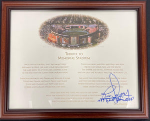 Rick Dempsey Autographed and Framed Memorial Stadium Poem 20x16 Frame Size