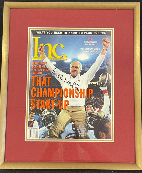 Bill Walsh Autographed and Framed Magazine