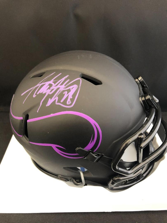 adrian football helmet Adrian Peterson Autograph Vikings Eclipse Mini Helmet – Great Moments Sports Cards