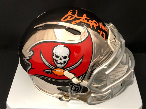 Warren Sapp Autograph Buccaneers Chrome Mini Helmet Signed In Orange