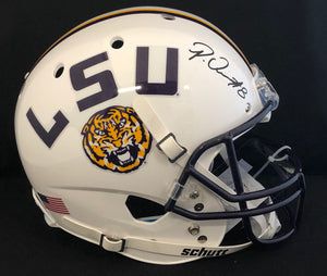 Patrick Queen Autograph LSU White Full Size Helmet