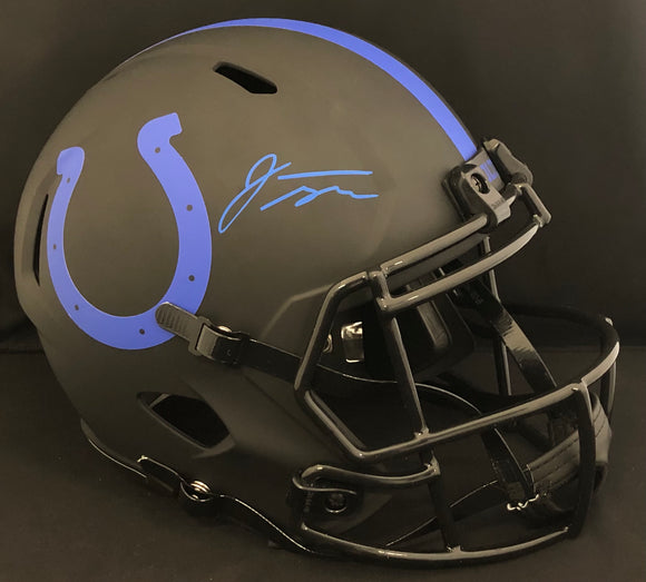 colts football helmet signed Jonathan Taylor Autographed Full Size Colts Eclipse Helmet – Great Moments Sports Cards