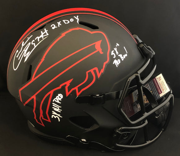 Cornelius Bennett Autographed Full Size Bills Eclipse Helmet w/ 3 Inscriptions