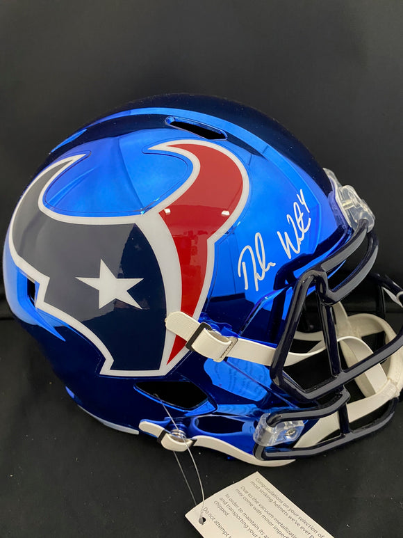 Deshaun Watson Autograph Texans Chrome Full Size Helmet