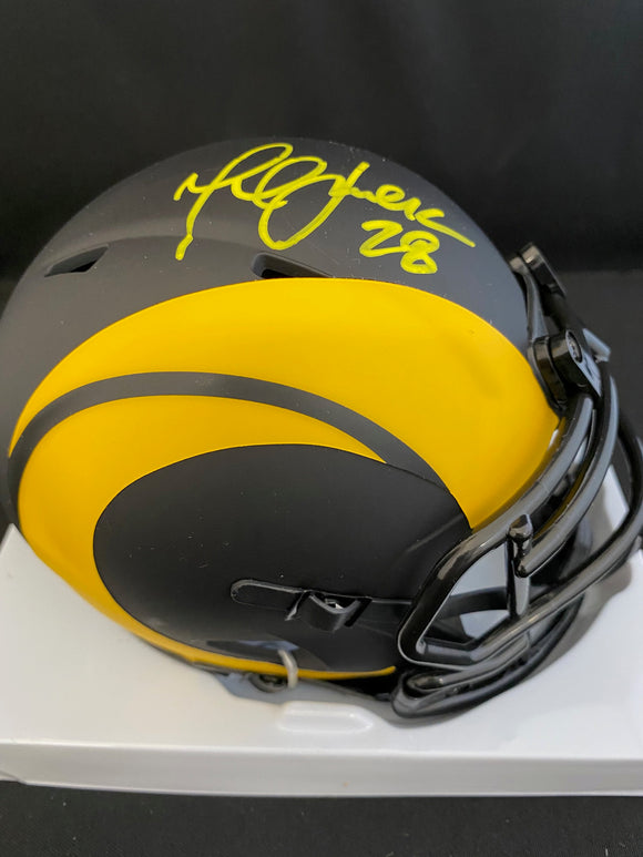 Marshall Faulk Autograph Rams Eclipse Mini Helmet