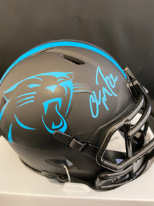 Christian McCaffrey Autograph Panthers Eclipse Mini Helmet