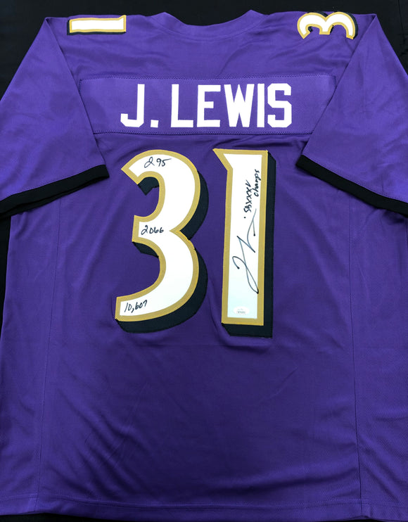 Jamal Lewis Autographed Custom Jersey w/ 4 Inscriptions