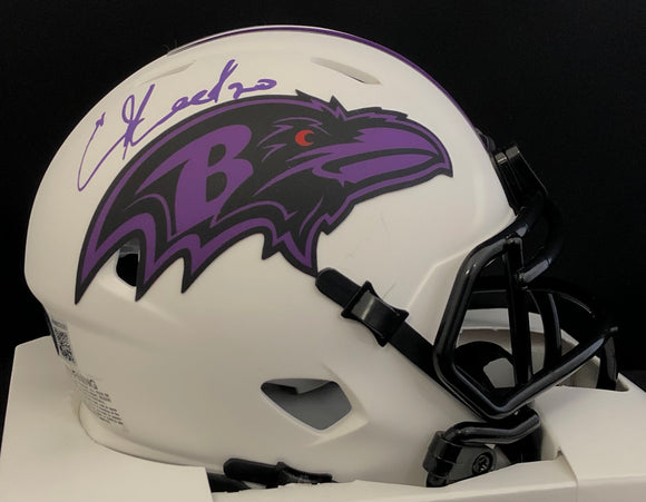 Ed Reed Autographed Ravens Lunar Eclipse Mini Helmet