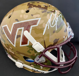 Michael Vick Autographed Full Size Virginia Tech Camo Helmet