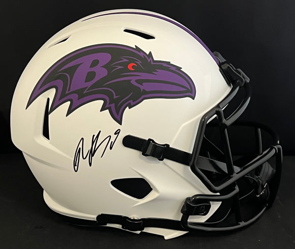 Rashod Bateman Autographed Full Size Ravens Lunar Eclipse Helmet