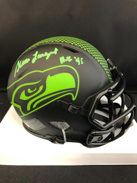 Steve Largent Autograph Seahawks Eclipse Mini Helmet
